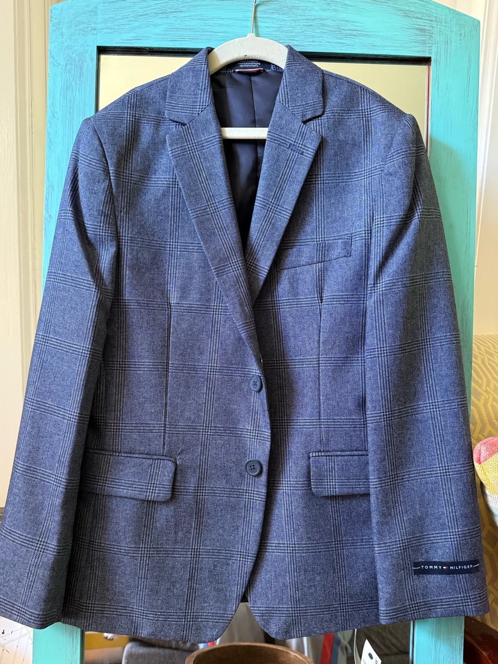 Boys size 12 Tommy Hilfiger Blue Glen Plaid Sport Coat
